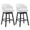 Grungis Polyester 360°Swivel Bar Stools Set of 2,Counter Stools with Solid Rubber Wood Frame and Footrest,Kitchen Chair for Kitchen Island - 4 of 4