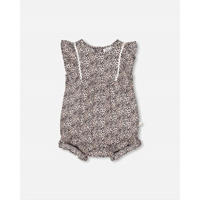 Girls Small Printed Floral Romper - Deux par Deux
