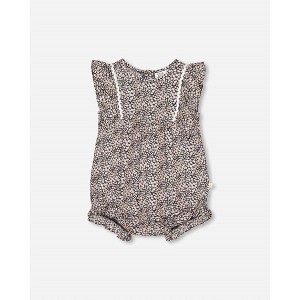 Girls Small Printed Floral Romper - Deux par Deux - 1 of 3