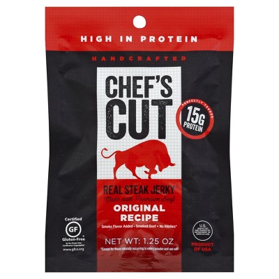 Chefs Cut Jerky Real Steak Original - Case of 12 - 1.25 oz