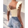 Womens Knit Tube Tops Cap Sleeve Sweet Heart Neckline Sweater Tops Ribbed Sweater Tops - 3 of 4