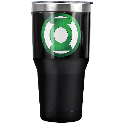 Green Lantern Green Chrome Logo Steel Tumbler 30oz Coffee Travel Mug