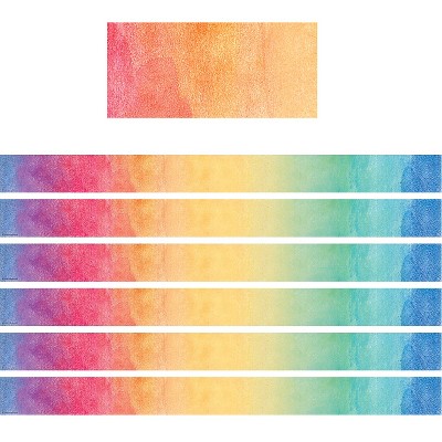 Teacher Created Resources Watercolor Straight Border Trim 35 Feet Per Pack 6 Packs (TCR8960-6)