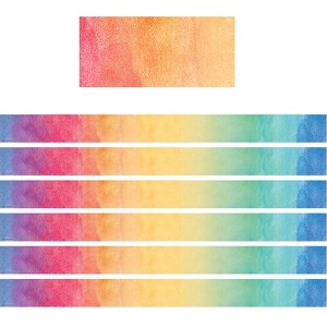 Teacher Created Resources Watercolor Straight Border Trim 35 Feet Per Pack 6 Packs (TCR8960-6) - 1 of 2