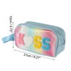 Unique Bargains Women Side Handle Colorful Makeup Bag Blue 1 Pc - 3 of 3