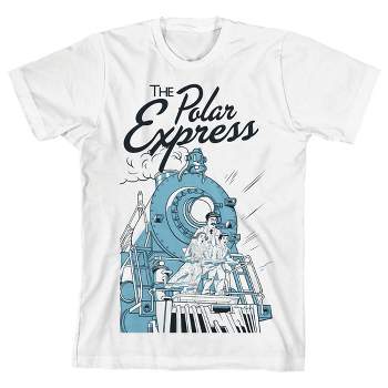 Polar Express Characters On Train Crew Neck Short Sleeve Boys' White T-shirt
