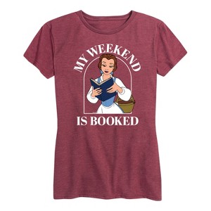 Women's - Disney Princess - Belle My Weekend Is Booked Short Sleeve Graphic T-Shirt - 1 of 4