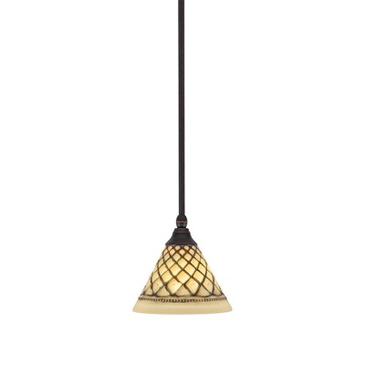 Toltec Lighting Any 1 - Light Pendant in  Dark Granite with 7" Chocolate Icing Shade