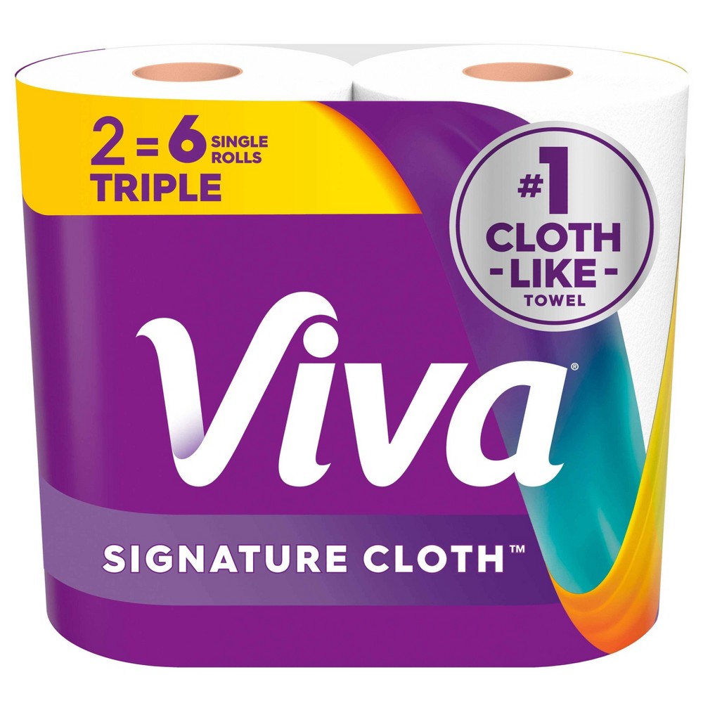 Viva Signature Cloth Paper Towels - 2 Triple Rolls - 1-Ply - 129 Sheets
