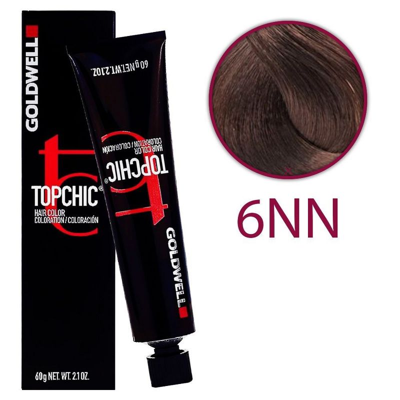 Goldwell TOPCHIC (6NN Dark Blonde Extra) Permanent Cream Haircolor Dye (2.1 oz tube) Hair Color Top Chick, 3 of 5