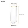 Unique Bargains Elegant Stemless Lightweight Champagne Flutes Glasses 4 Pcs - 2 of 4