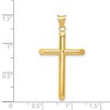 Black Bow Jewelry 14k Yellow Gold Large 3mm Hollow Tube Cross Pendant - 4 of 4