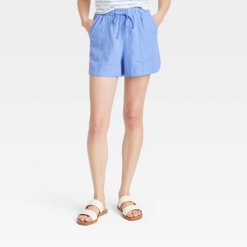 Women's High-rise Linen Pull-on Shorts - Universal Thread™ Blue Xs : Target