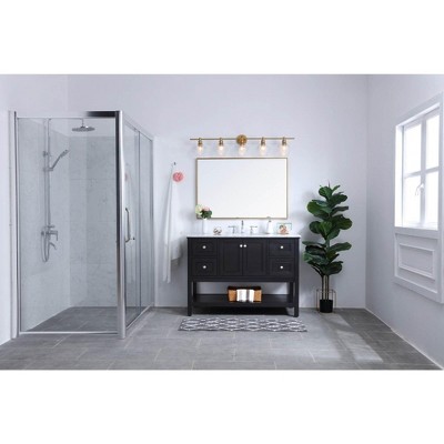 Gene 5-Light Brass and Clear Glass Wall Sconce