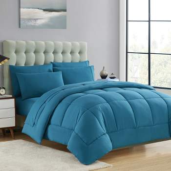 Sweet Home Collection Bed-in-A-Bag Solid Color Comforter & Sheet Set Soft All Season Bedding