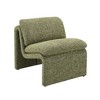 Boucle Curved Accent Chair with Full Foam Cushions and Sturdy Wooden Frame for Living Room - 2 of 4