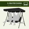 Okak 3-Seater Outdoor Patio Swing with Canopy,Steel Frame Stand Porch Swing with Removable Cushions,Swing Chair for Garden,Poolside,Backyard - 3 of 4