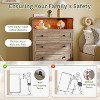 4 Drawer Wooden Dresser for Bedroom Closet Bedside,Chest of Drawers with Charging Station&LED for Nursery Living Room,Narrow Storage Nightstand - 4 of 4