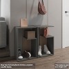 Syemin End Tables S-Shaped Side Table, 1 Shelf Small Spaces Nightstand, 2-Tier Bedside Table, Modern Compact Snack Table, Grey, 11.8"*15.7"*24.9" - 2 of 4