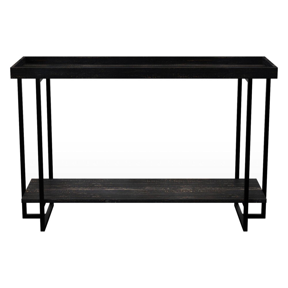 Photos - Coffee Table Franda Tray Top Sofa Table Black - miBasics: Metal Frame, Open Shelf, Entryway Storage