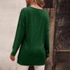 Coolmee Women's Fall Long Sleeve Shirts Basic Apparel Shirts Trendy V Neck Tshirt for Women Curved Hem Tops - 2 of 4