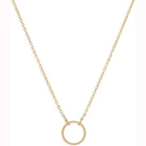 Moon Phase Pendant Necklace, 14K Gold Fill Dainty Hammered Choker - 1 of 4
