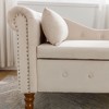 Lyngins Classic Rolled Arm Chaise Lounge with Storage, Tufted Velvet Ottoman with Storage & Pillow, Modern Storage Bed Bench with Nailhead Trim - 4 of 4