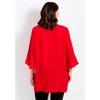 Avenue Women's Plus Size V-Neck Lace-Up Bell Sleeve Tunic - 3 of 4