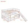 NicBex Bunk Bed with Slide,Low Loft Bed with Fence and Ladder for Toddler Kids Teens,White/Gray/Espresso - image 3 of 4