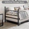 Twin Daybed with Trundle Trundle Bed Sofa Bed Frame Metal Slats, for Living Room, Bedroom, Guest Room, Space Saving - 3 of 4