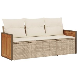 vidaXL Garden Sofa Set Beige, Cream White - 1 of 4