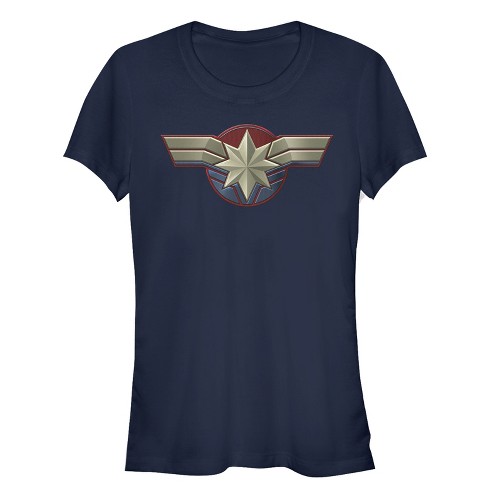 Juniors Womens Marvel Captain Marvel Simple Star Symbol T-Shirt - image 1 of 3