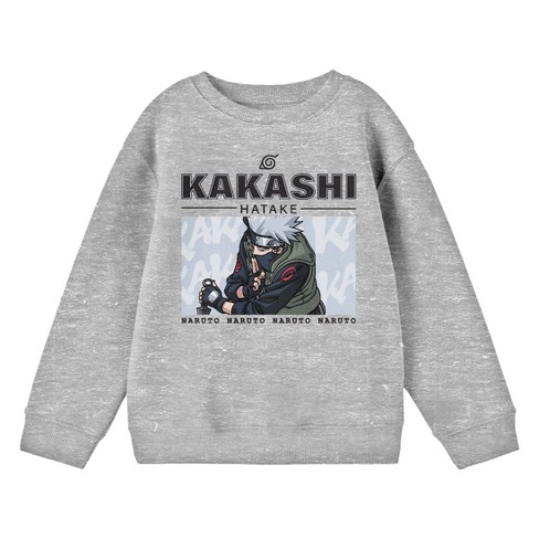 Naruto Kakashi Crew Neck Long Sleeve Youth Athletic Heather Sweatshirt - image 1 of 2