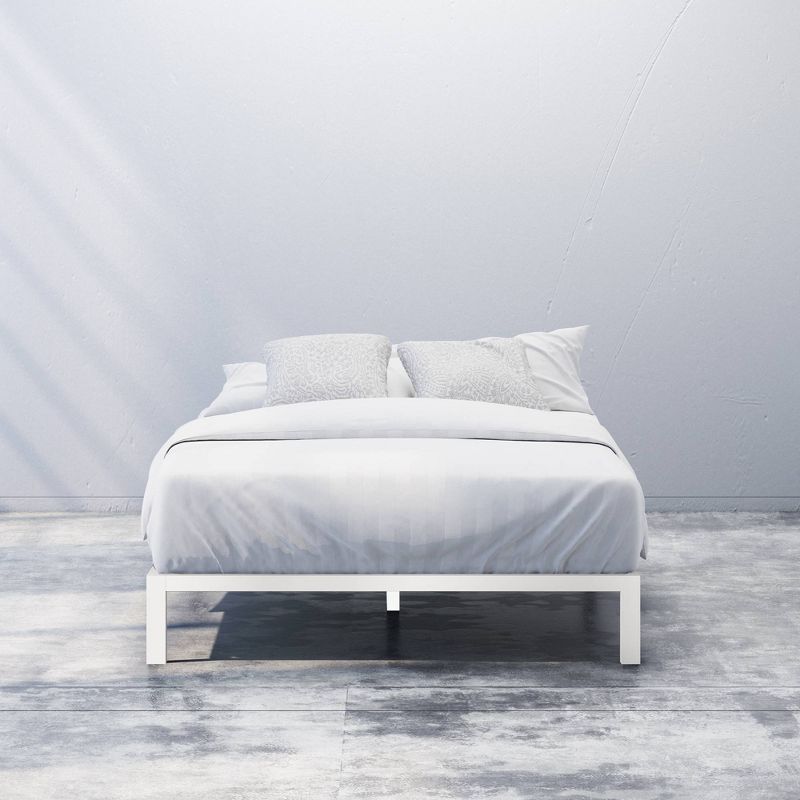 Queen 14&#34; Metal Platform Bed Frame White - Zinus, 1 of 6