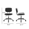FONTOI Task and Office Chairs, Office Chair with Cross-Leg and Adjustable Height, Armless Swivel for Home Office, Black, 18.5"*33.8"*27.1" - 2 of 4