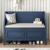 KTMBDW Storage Bench with Lift Top Storage, Entryway Bench with Comfy Seat and High Back, Rustic Solid Wood Bench for Bedroom, Hallway - 2 of 4