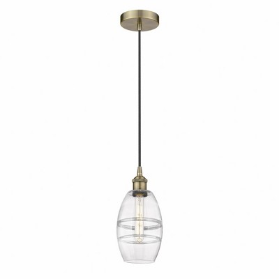 Vaz - 1 Light Cord Hung Mini Pendant In Industrial Style-8.13 Inches Tall and 5.88 Inches Wide