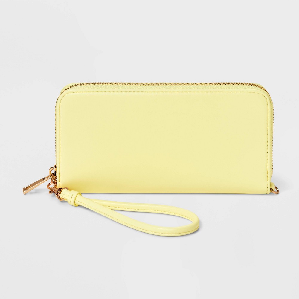 Photos - Travel Accessory Large Around Zip Wallet - A New Day™ Yellow