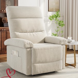 Manual Recliner Chair for Adults Manual Recliner with Side Pocket Adjustable Fabric Single Sofa with Ergonomic Back Support - 1 of 4