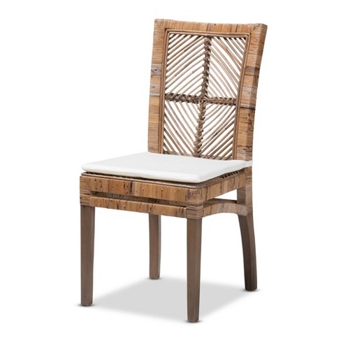 Rattan dining discount chair with cushion