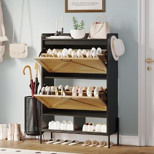 Shoe Cabinet with 2 Flip Drawers - 1 of 4