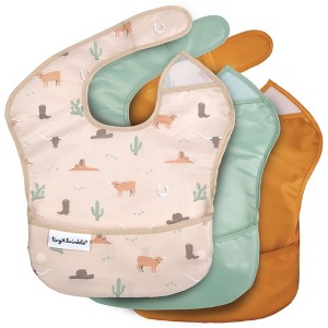 Tiny Twinkle Mess-Proof and Waterproof Baby Food Bib for Boys or Girls, Machine Washable and BPA-Free w/Adjustable Closure - 1 of 4