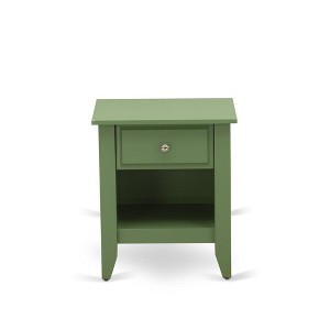 East West Furniture,Modern Nightstand Bedroom with 1 Wooden Drawer, Stable and Sturdy Constructed - 1 of 4