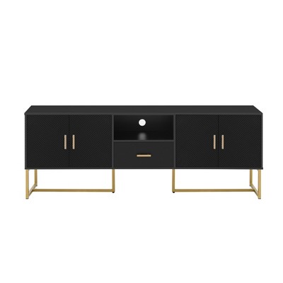 FONTOI TV Stands with Handles and Anti-tip Device for Televisions up to 70", Entertainment Center with Drawer&Cabinets, White, 15.7"*25.6"*68.9"