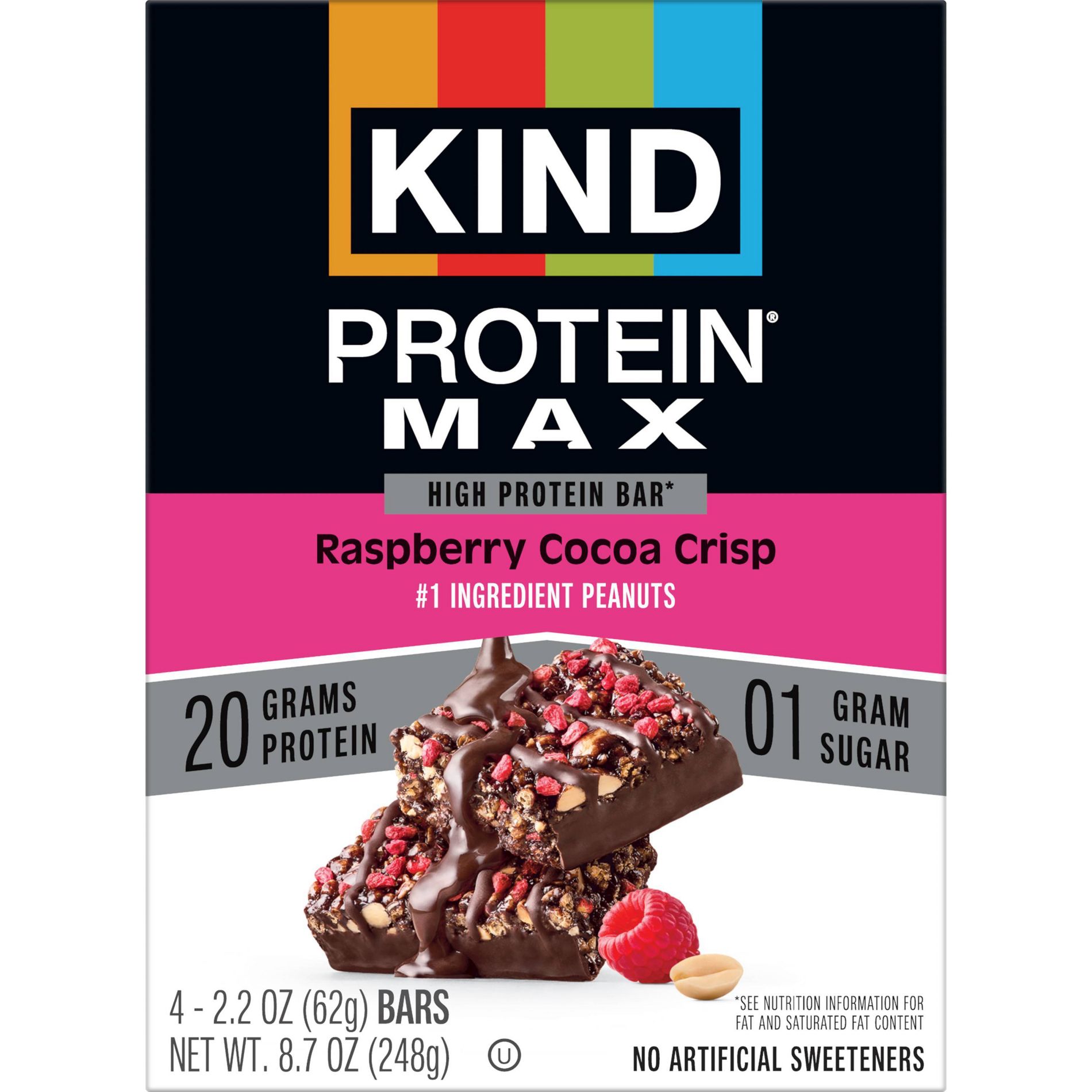 KIND Max Raspberry Chocolate Protein Bars - 20g Protein - 8.75oz/4ct