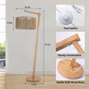 65'' Floor Lamp, Modern Standing Lamp with Foot Switch for Living Room, Bedroom, Office, Study, Natural Wood - 3 of 4
