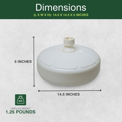 White Flower Concrete Outdoor Umbrella Stand Base