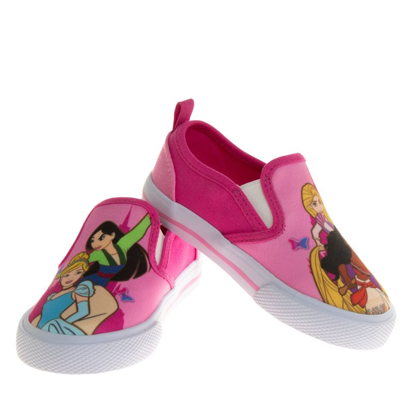 Disney Princess Girls No Lace Shoes - Kids Disney Character Loafer Low top SlipOn Casual Tennis Canvas Sneakers (size 5-12 toddler - little kid), 4 of 8
