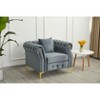 40.9 " Velvet Chesterfield Button-Tufted Chair for Living Room - 3 of 4