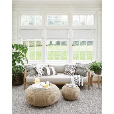 Eco-Friendly Black & White Herringbone Handwoven Synthetic Rug 5' x 8'